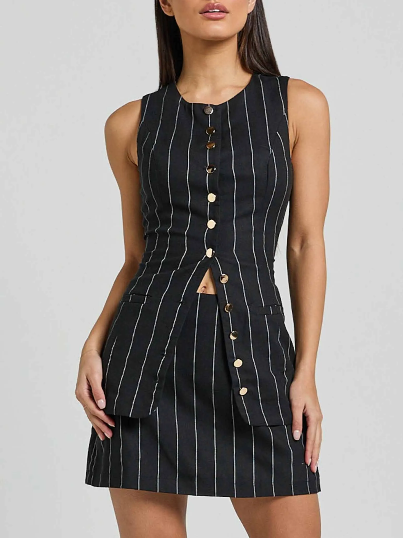 Versatile Striped Mini Skirt