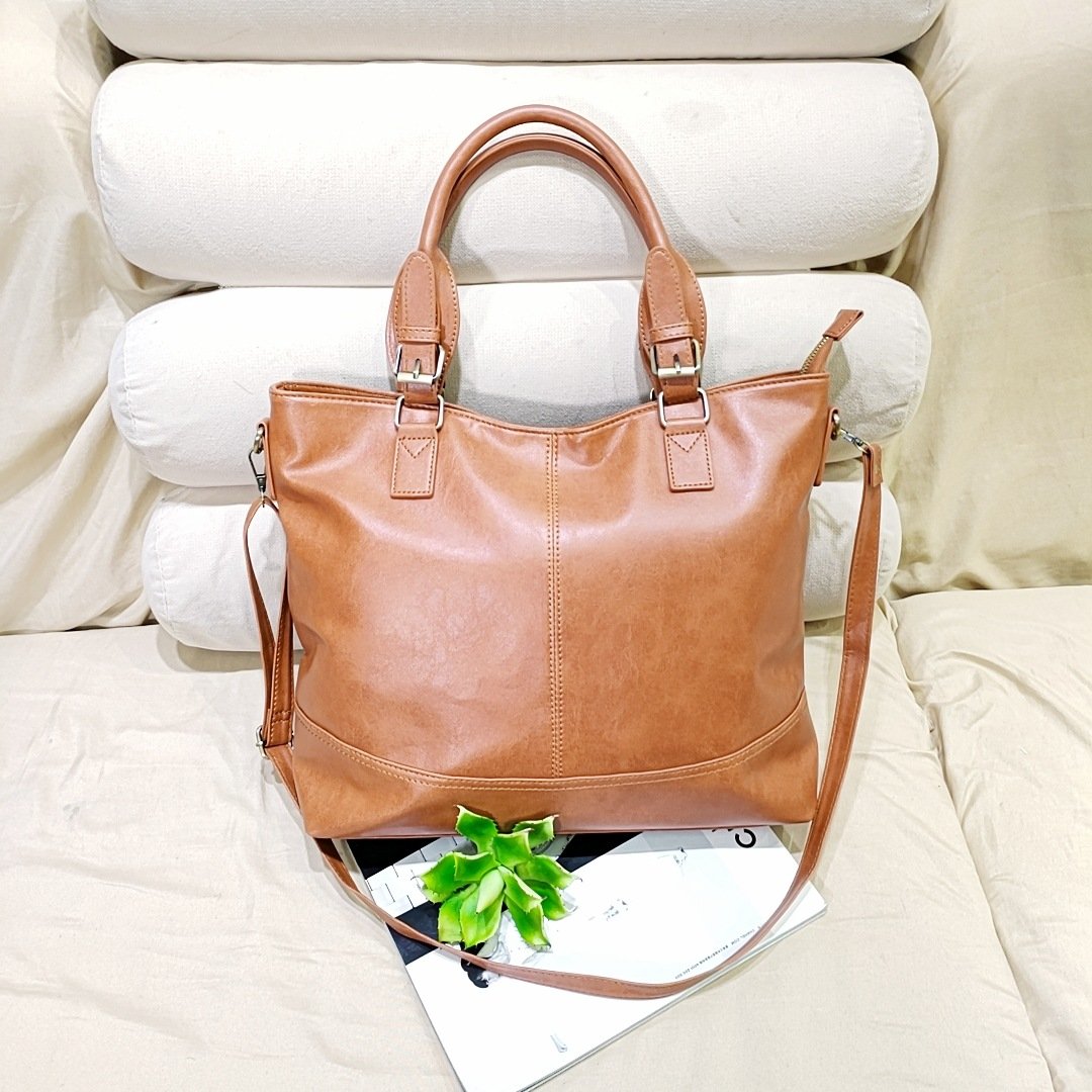 Recurious Butter Skin Pattern Hand-held Slung Women's Bag Large-capacity Fashion Women's Bag